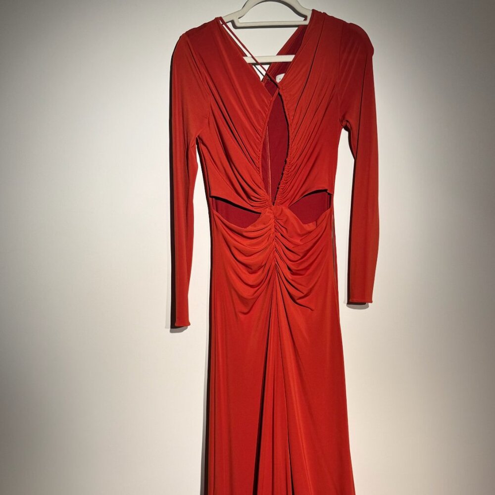Halston orange gown